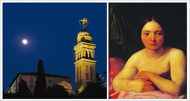 Immagine notturna di Udine (Ura Vigo) e dama