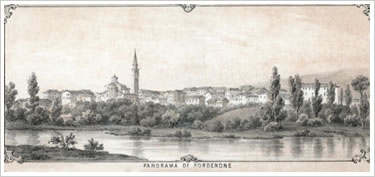 Pordenone come appariva alla metà del XIX secolo.
